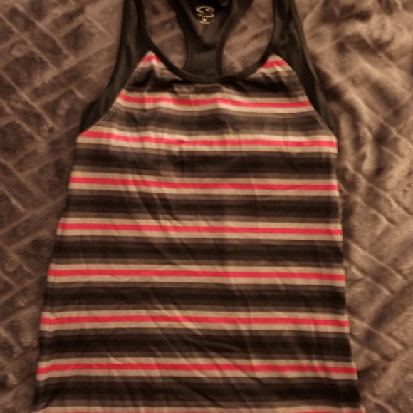 Champion Tops - Champion Black and Pink Striped Tank Top C9